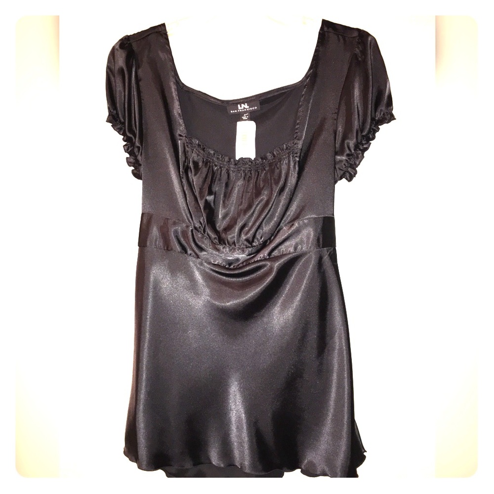 Romantic Black Ruffled Blouse